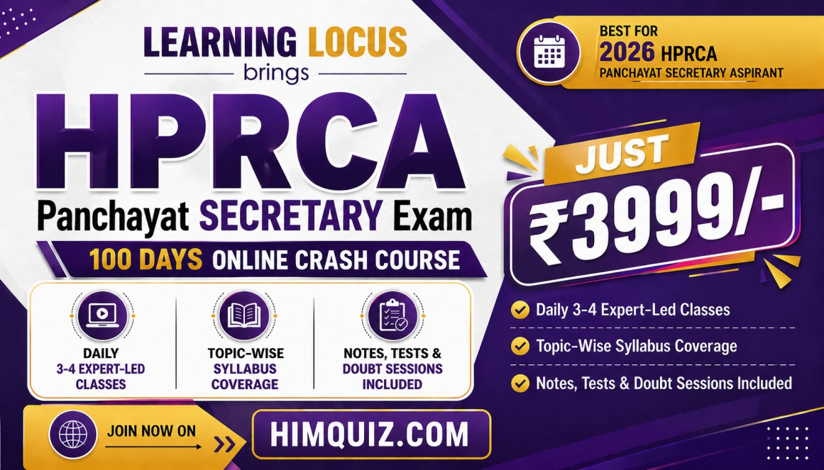 HPRCA Panchayat Secretary Complete Preparation Batch 2026 (Live Classes)